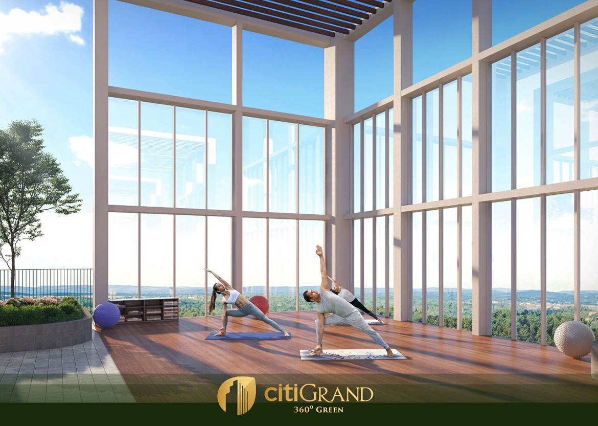 Khu vực Yoga trên tầng mái dự án căn hộ chung cư Citi Grand Quận 2 Đường KĐT Cát Lái chủ đầu tư Kiến Á