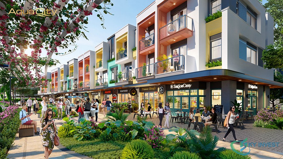 Dự án Aqua City có chuỗi shophouse đa dạng thương hiệu và lĩnh vực kinh doanh