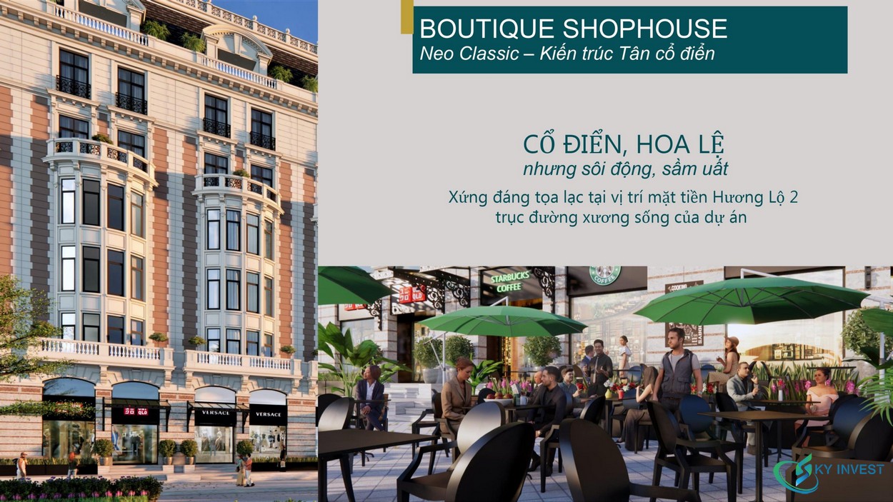 Mẫu Boutique Shophouse tại phân khu Sun Habor 1