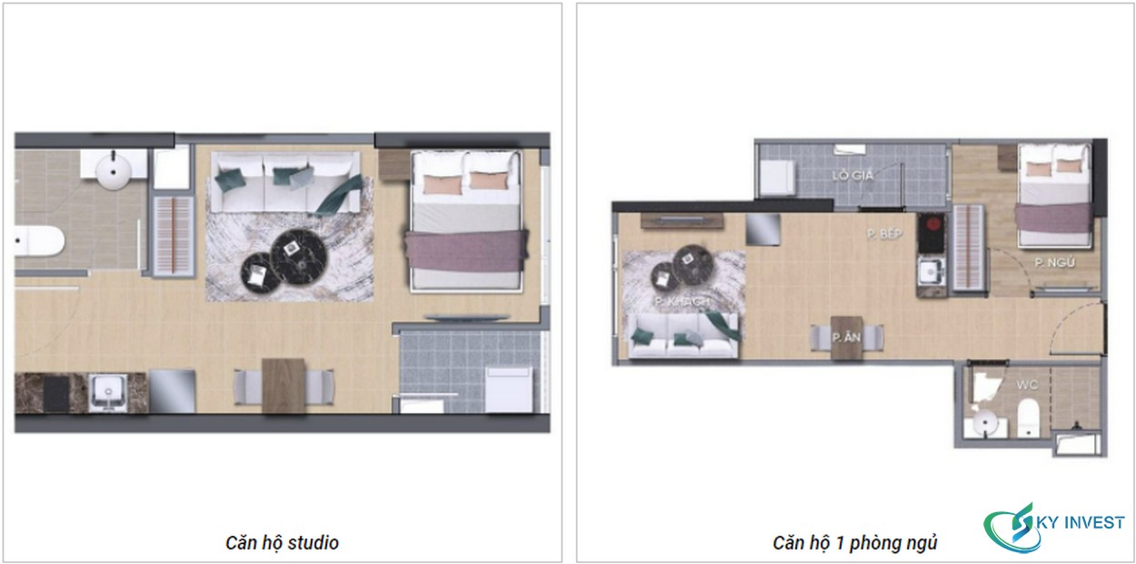 Thiết kế căn hộ studio và căn hộ 1 phòng ngủ