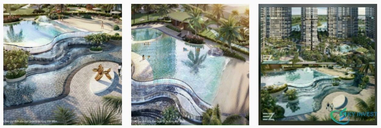 Hồ bơi nước mặn Marina Pool đẳng cấp 3 tầng tại The Beverly Solari