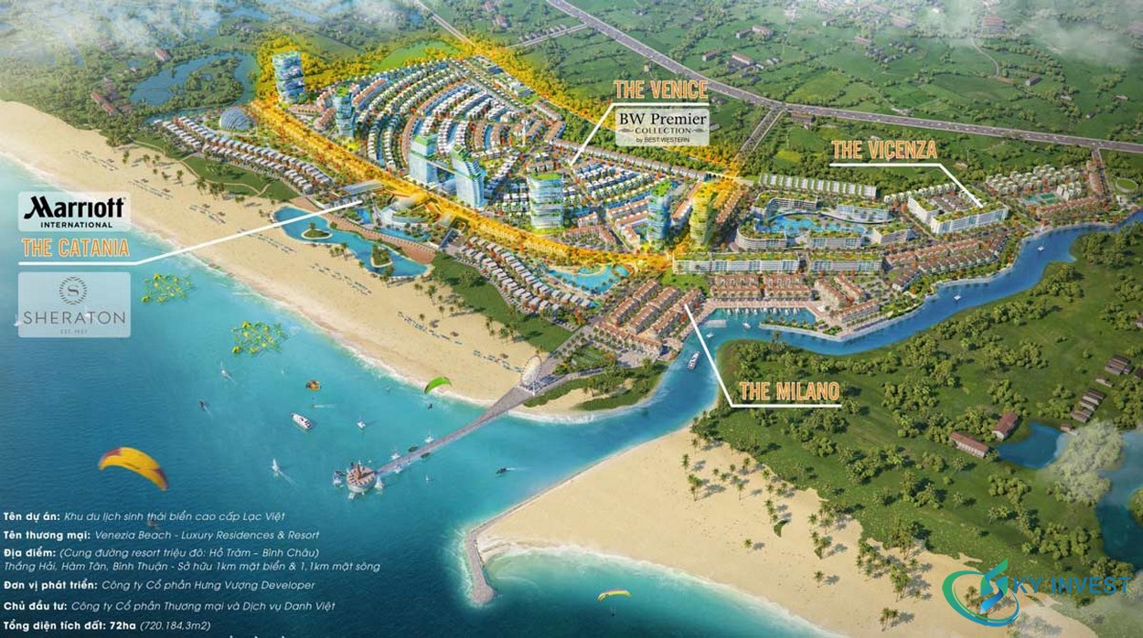 Mặt bằng tổng thể dự án khu đô thị của Hưng Vượng phát triển ở Hồ Tràm Bình Châu