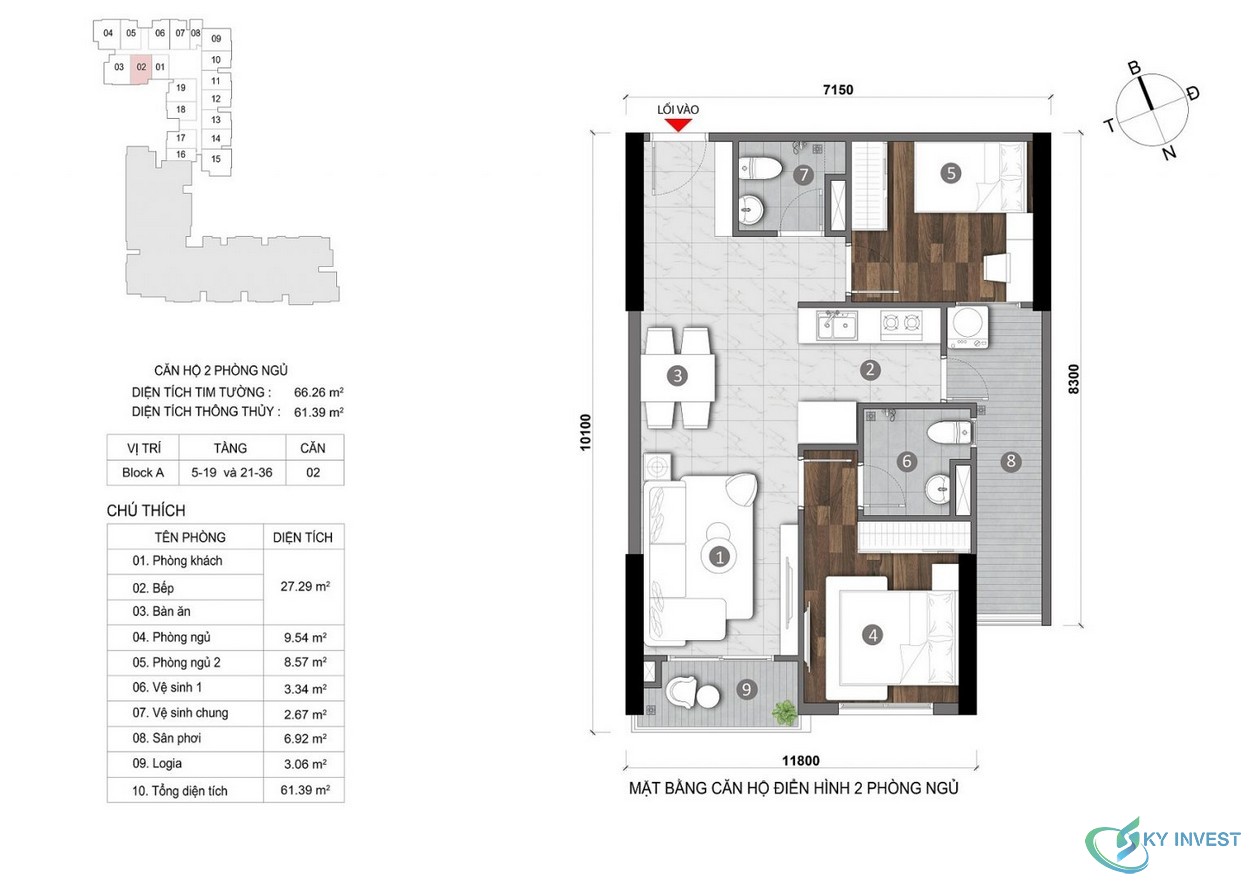 Thiết kế dự án căn hộ 2 phòng ngủ Opal City View
