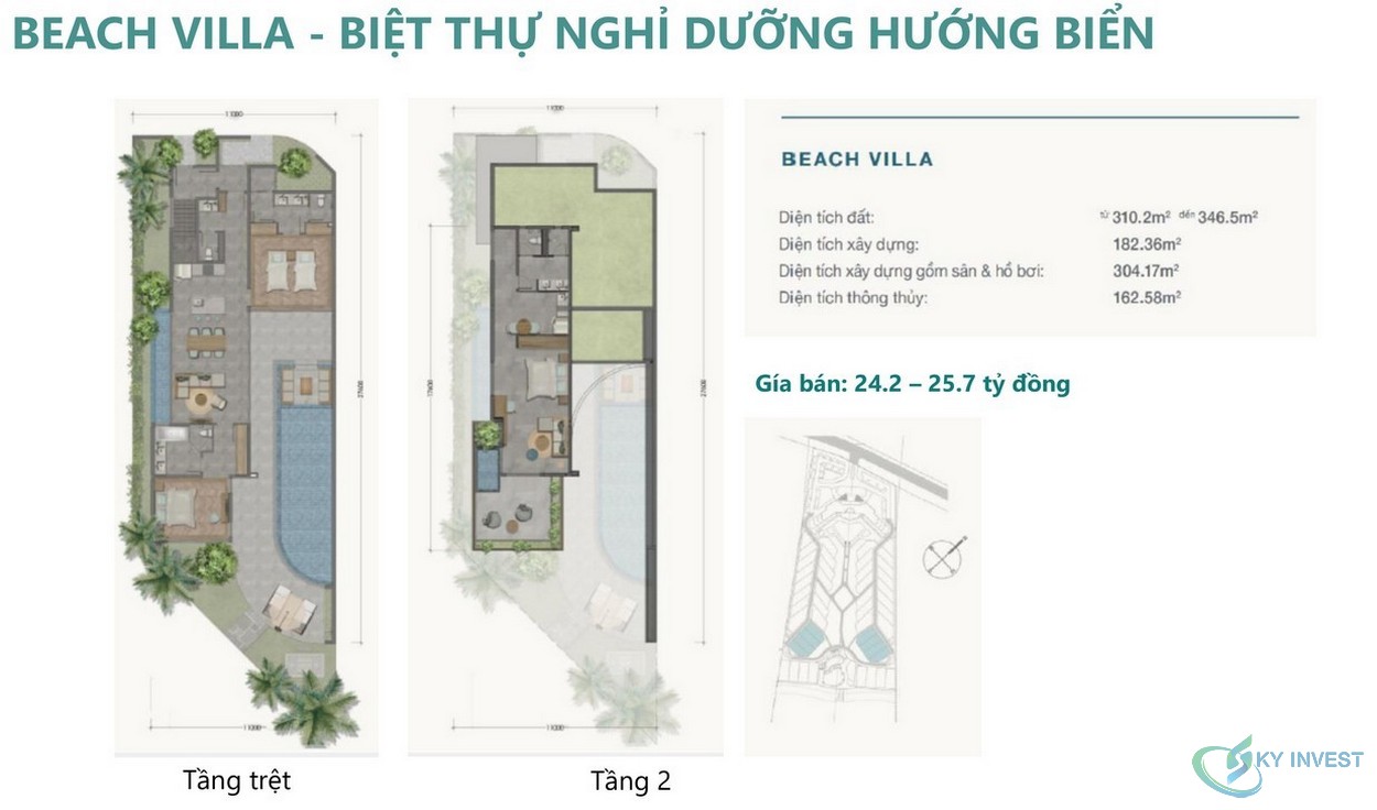 Thiết kế Beach Villa dự án Ixora Hồ Tràm By Fusion