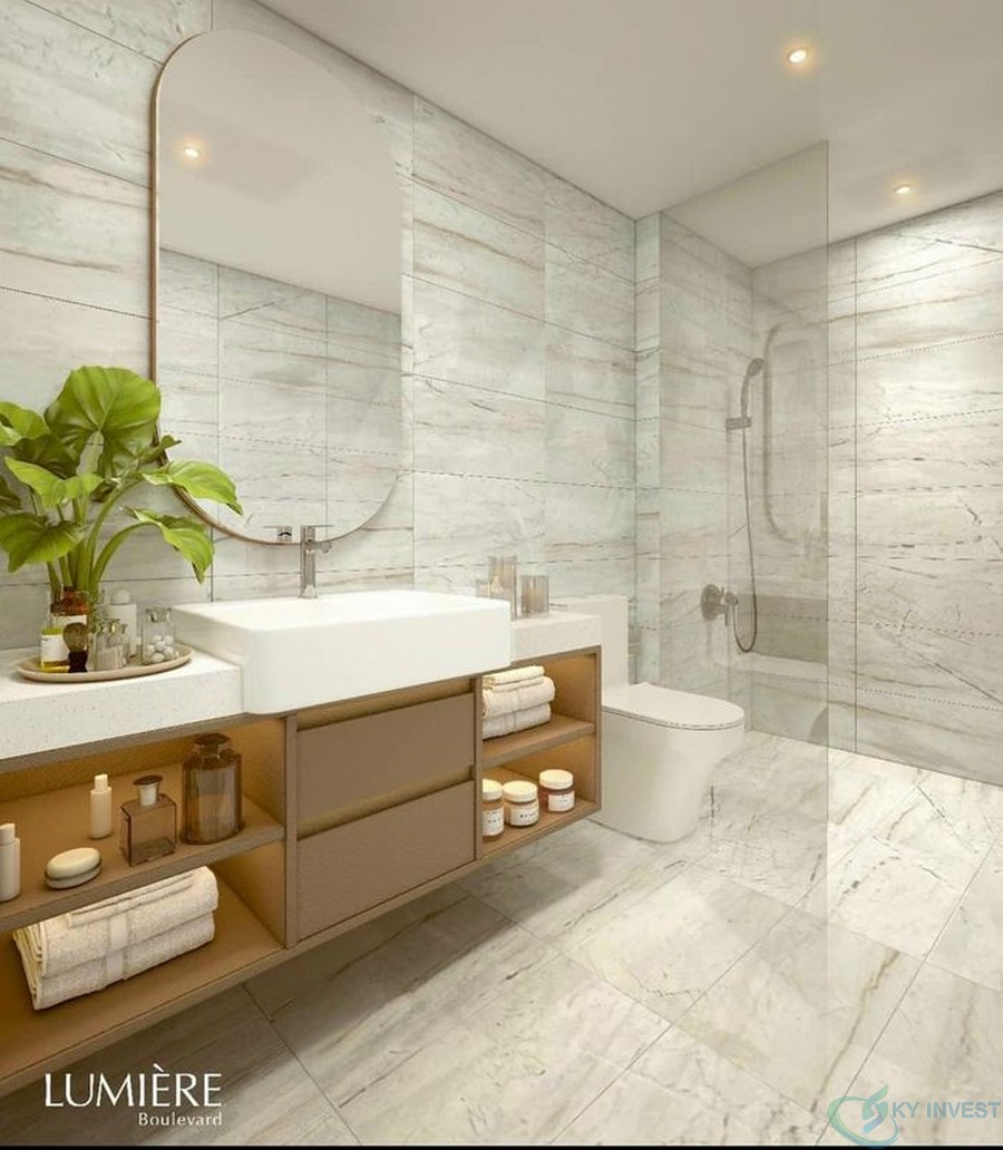Phòng tắm căn hộ mẫu dự án Lumiere Boulevard