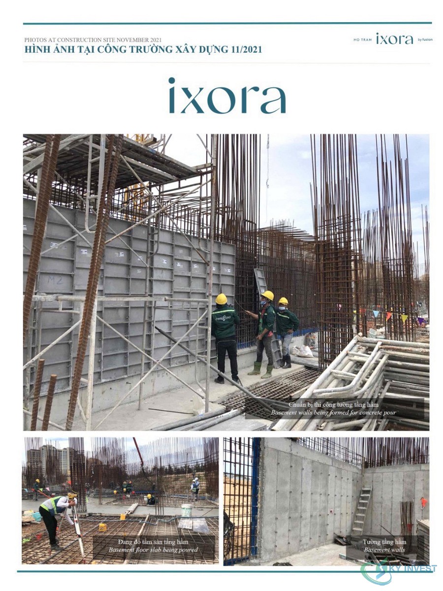 Tiến độ thi công dự án Ixora Hồ Tràm tháng 11/2021