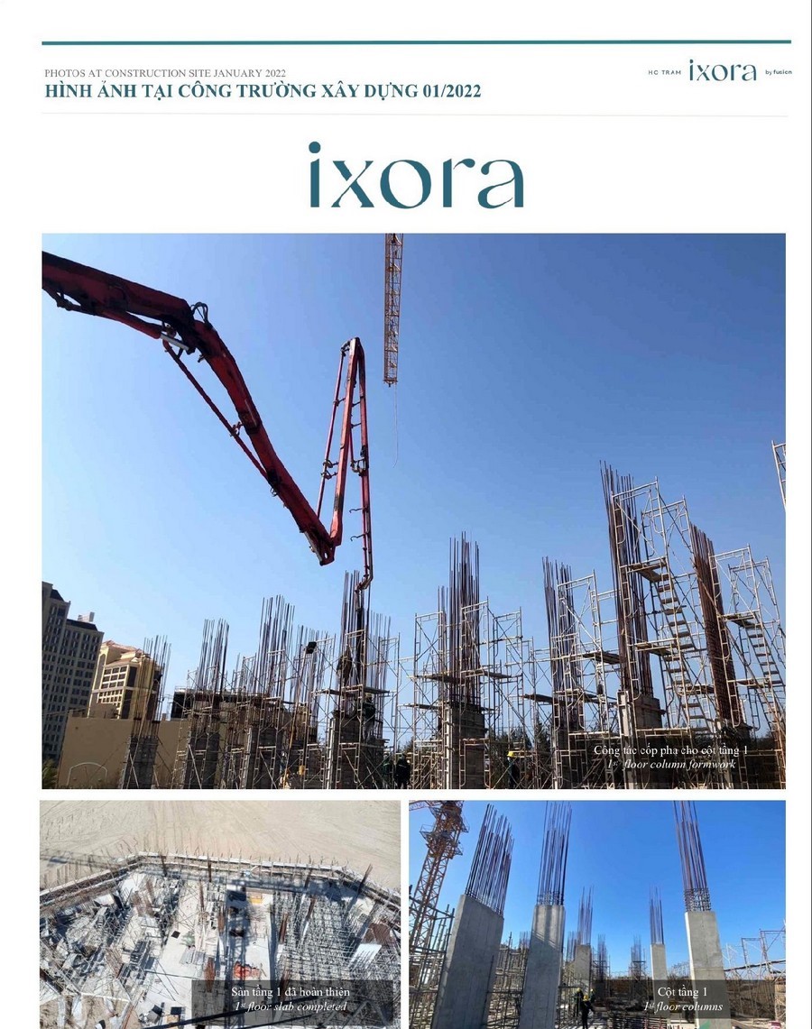 Tiến độ thi công dự án Ixora Hồ Tràm tháng 01/2022