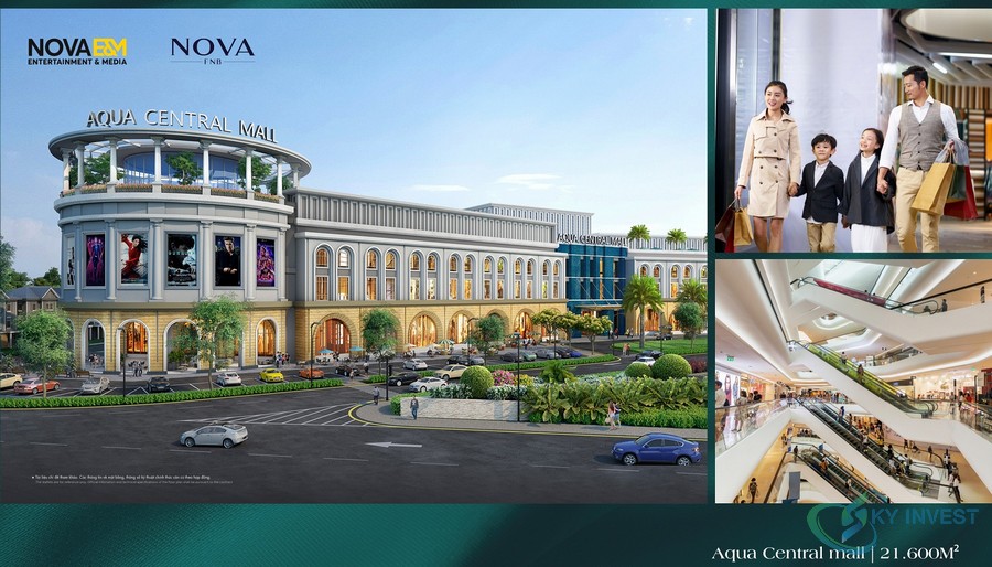 Aqua Central Mall quy mô lớn sẽ mang đến cho cư dân và du khách những trải nghiệm mua sắm thời thượng