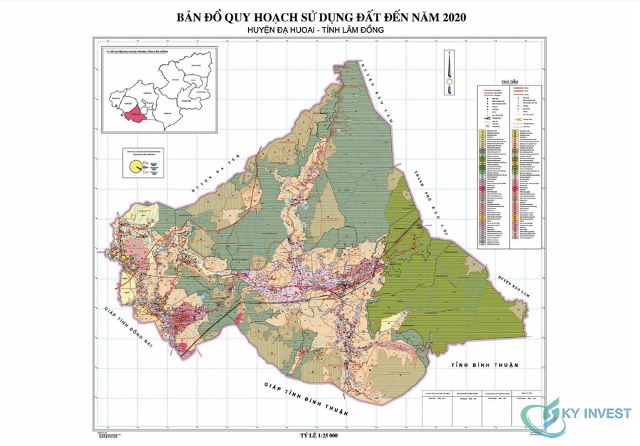 Bản đồ quy hoạch sử dụng đất huyện Đạ Huoai, tỉnh Lâm Đồng
