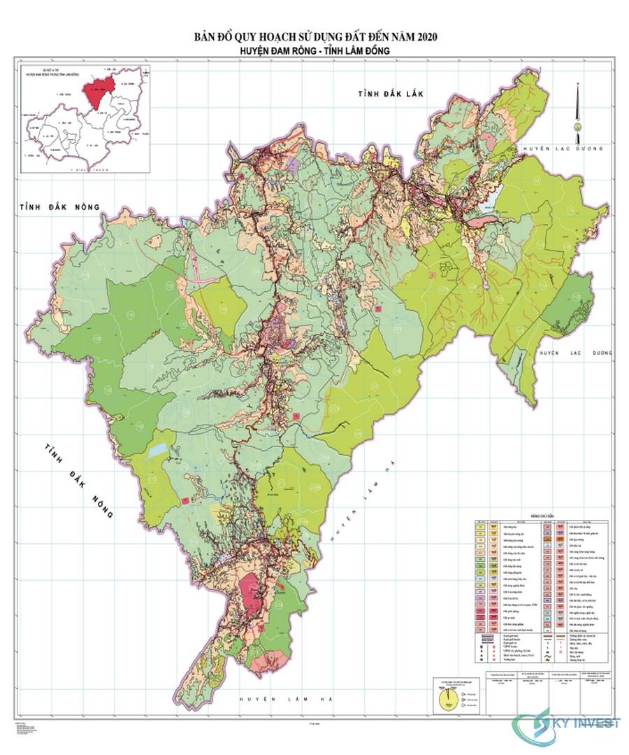 Bản đồ quy hoạch sử dụng đất huyện Đam Rông, tỉnh Lâm Đồng năm 2020