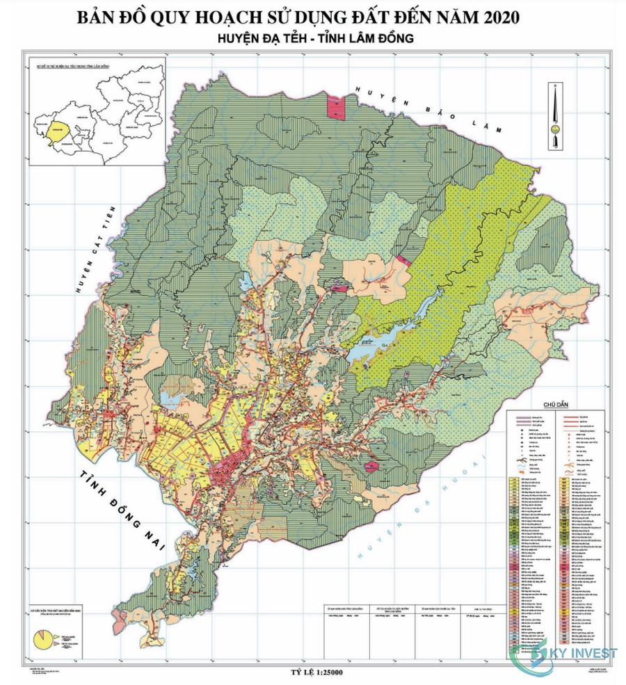 Bản đồ quy hoạch sử dụng đất nền huyện Đạ Tẻh, tỉnh Lâm Đồng năm 2020
