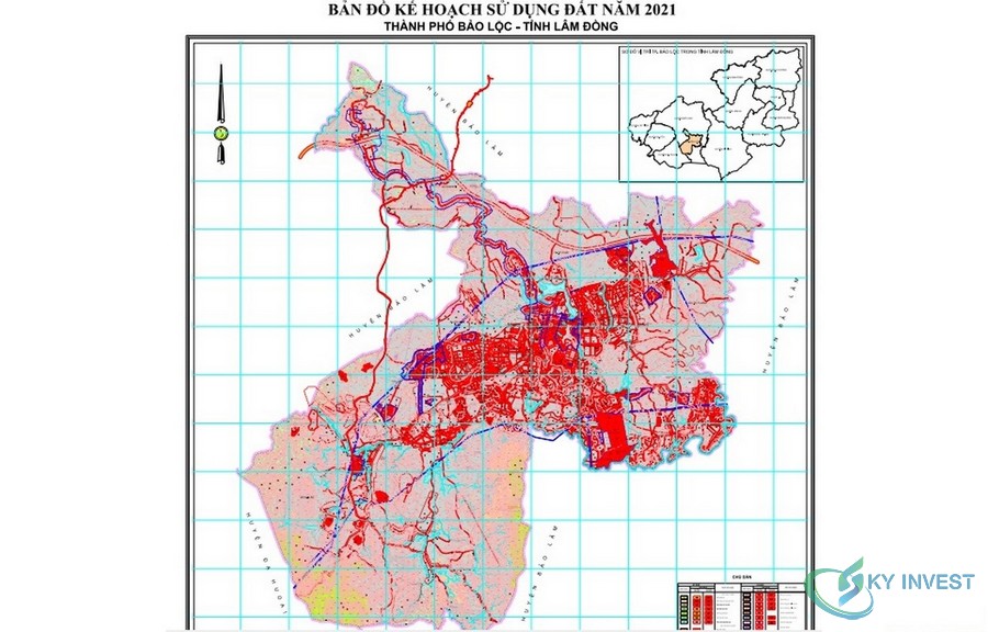 Bản đồ quy hoạch sử dụng đất thành phố Bảo Lộc, Lâm Đồng năm 2021