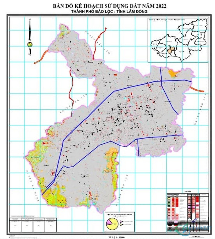 Bản đồ quy hoạch sử dụng đất thành phố Bảo Lộc, Lâm Đồng năm 2022