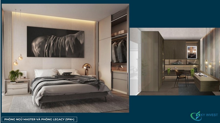 Phòng ngủ master và phòng Legacy (1PN+) dự án Lancaster Legacy