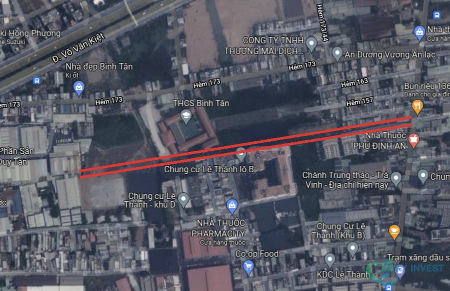 Sơ đồ tuyến đường sẽ mở theo quy hoạch ở phường An Lạc