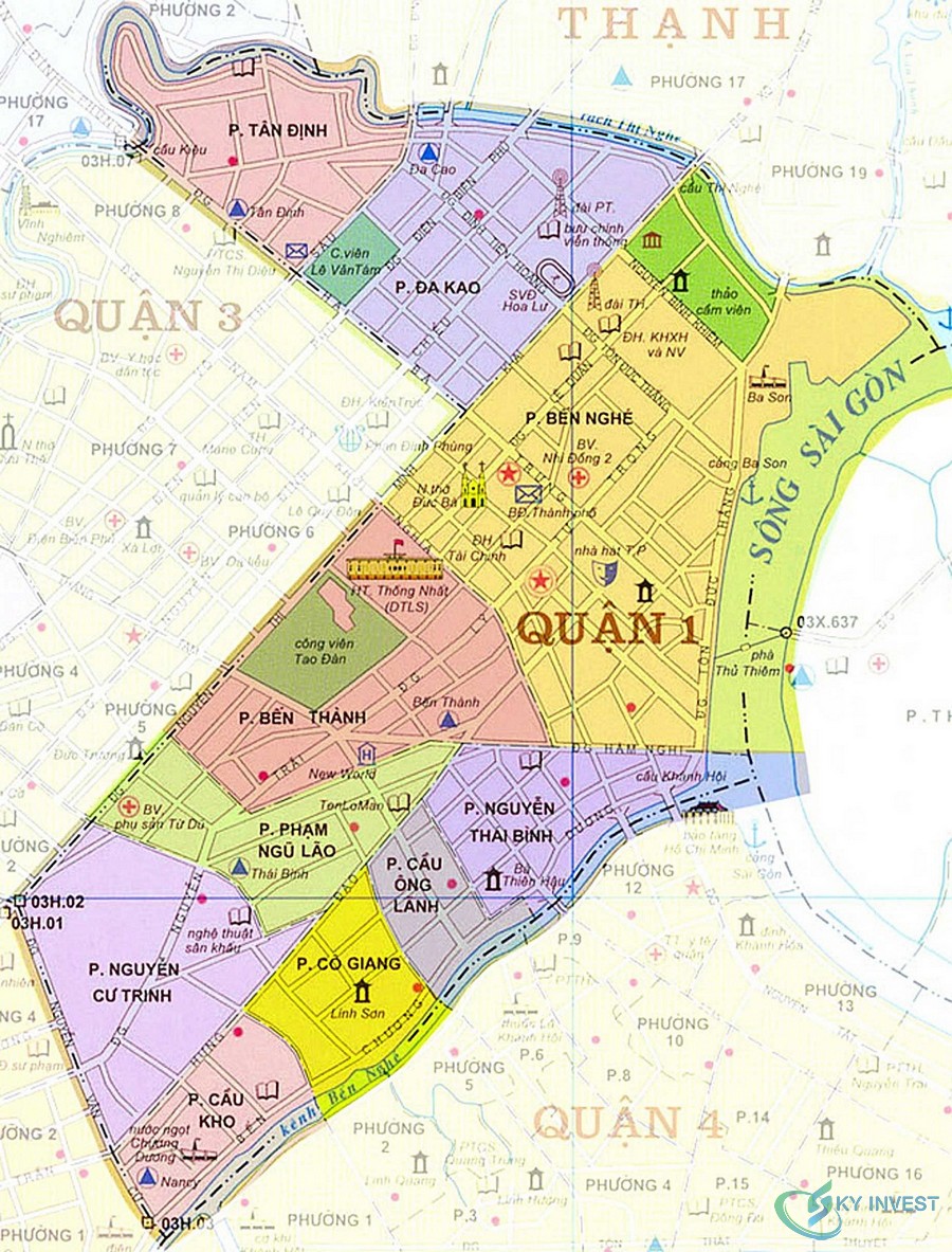 Bản đồ hành chính quận 1 TP Hồ Chí Minh