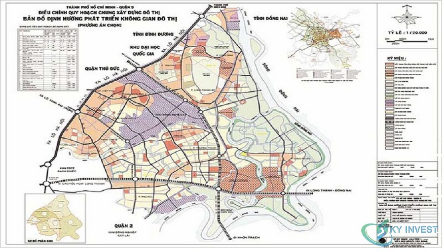 Bản đồ quy hoạch định hướng phát triển không gian đô thị quận 9