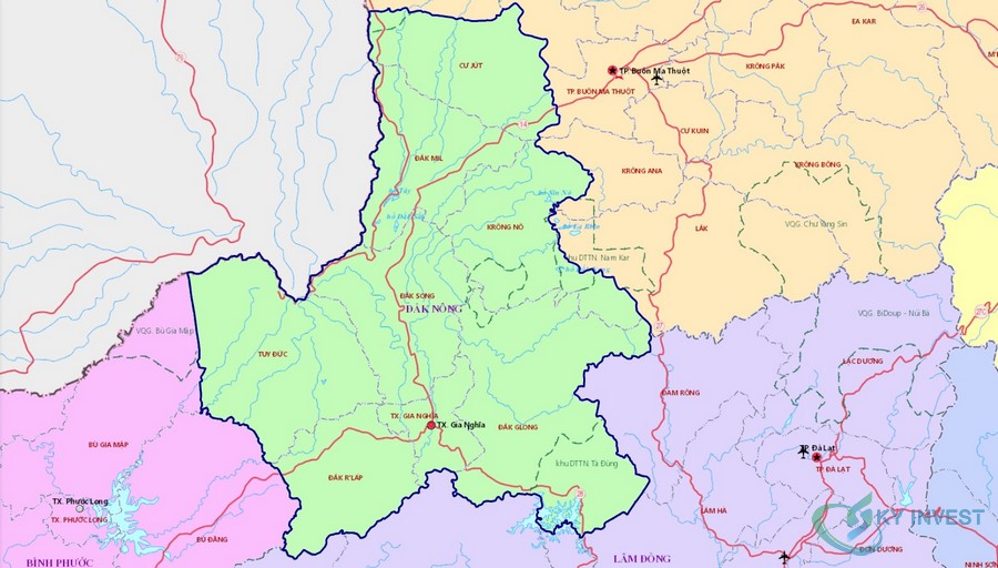 Bản đồ tỉnh Đắk Nông