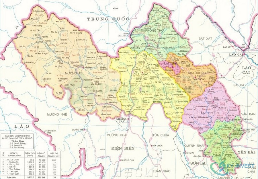 Bản đồ tỉnh Lai Châu