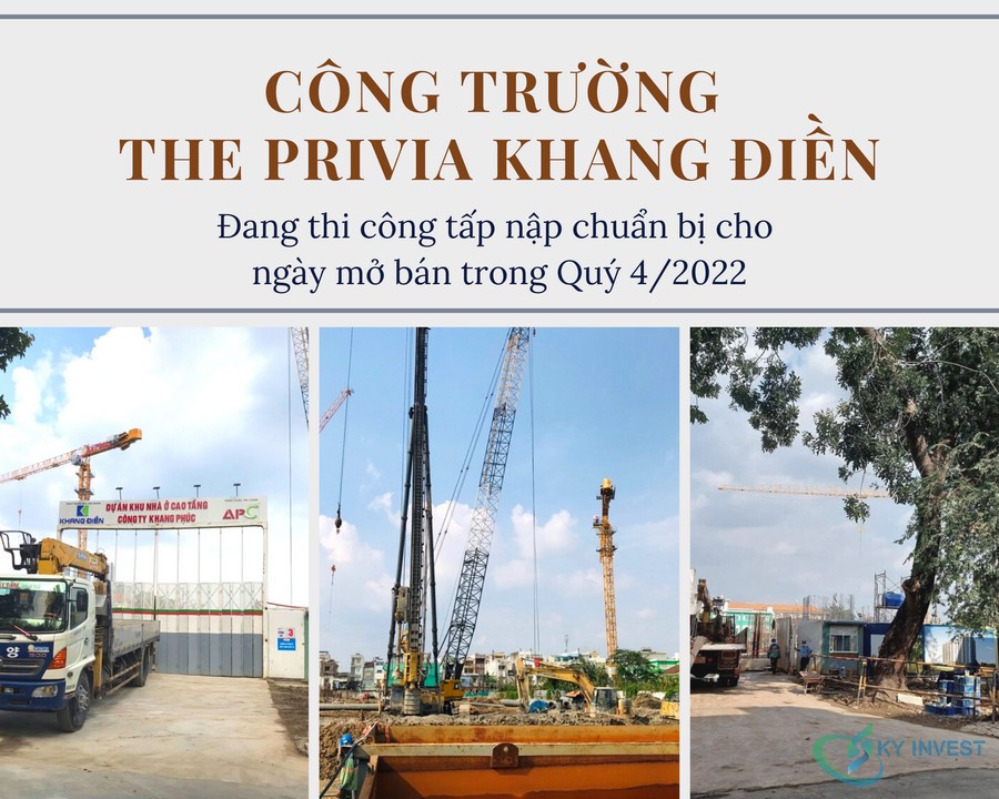 Công trường The Privia Khang Điền đang thi công tấp nập chuẩn bị cho ngày mở bán trong quý 4/2022
