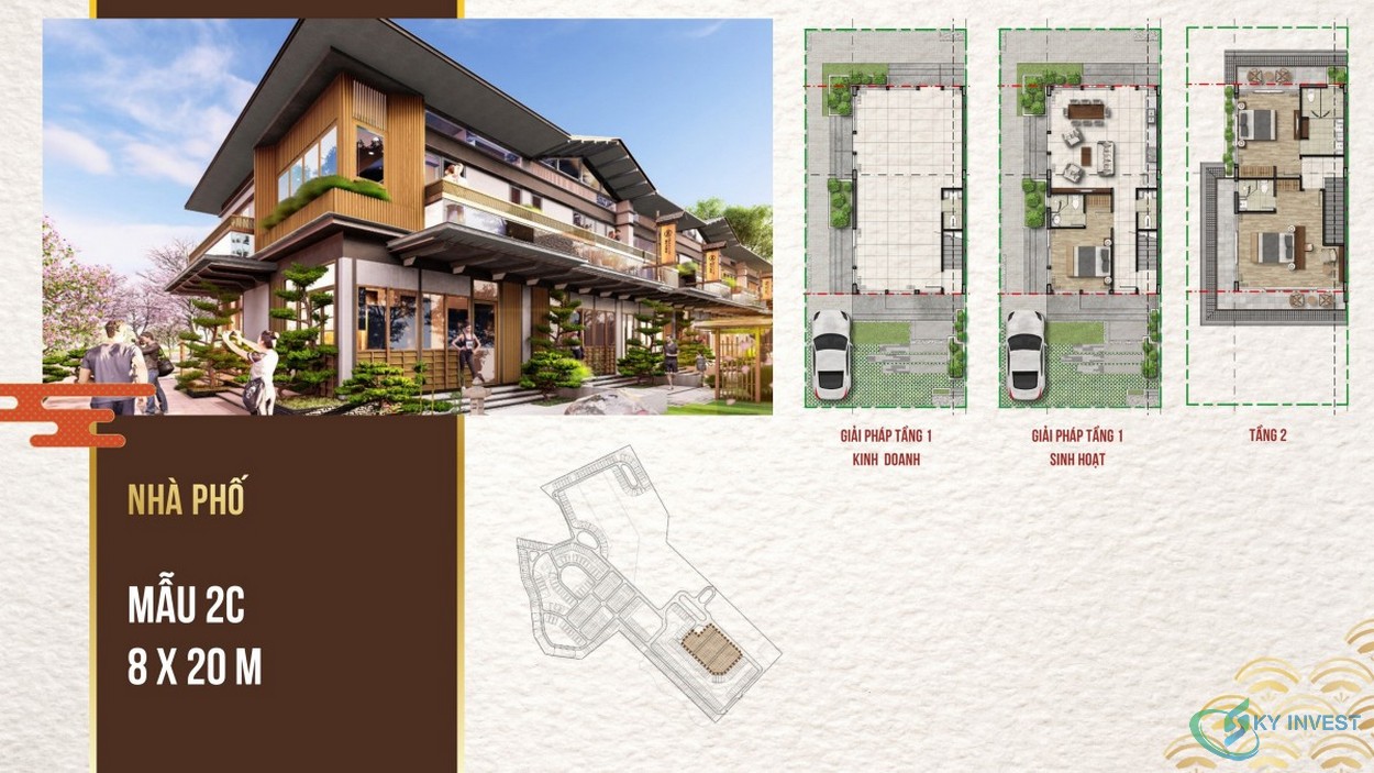 Thiết kế nhà phố Bình Châu Onsen Hồ Tràm mẫu 2C