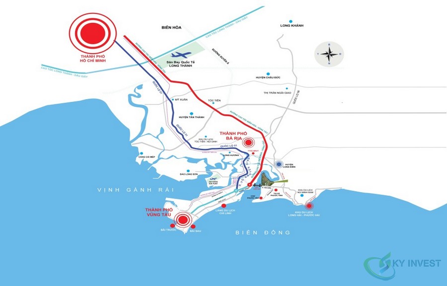 Bản đồ đoạn đường cao tốc Biên Hoà - Vũng Tàu