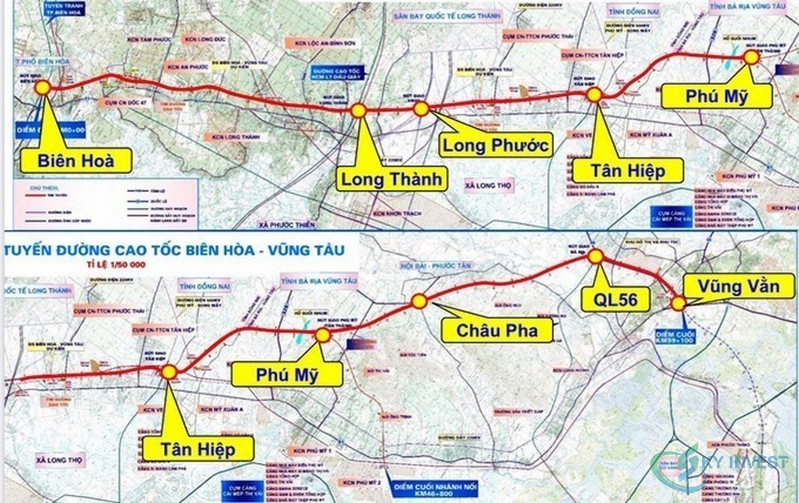 Sơ đồ dự kiến cao tốc Biên Hòa - Vũng Tàu